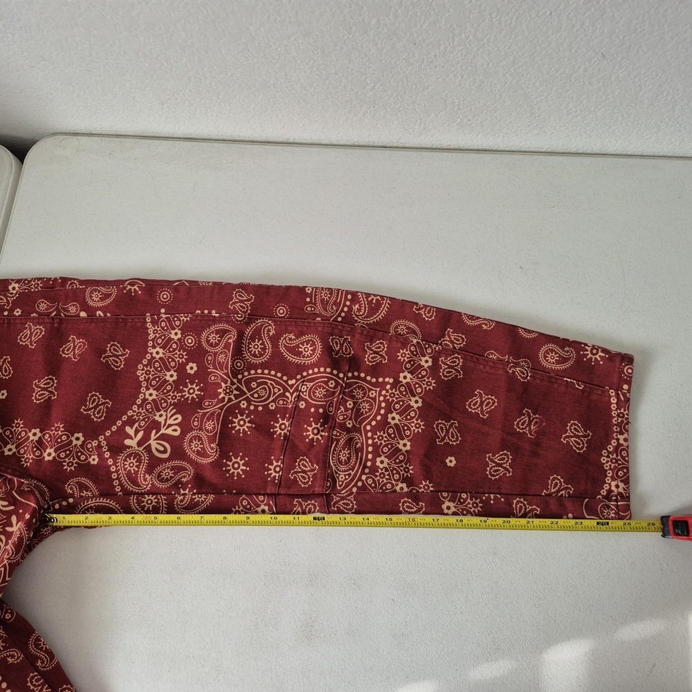 Loveimgs Boyfriend Baggy Barrel Jeans Womens S Paisley Print Denim Ankle Pants - Picture 9 of 10